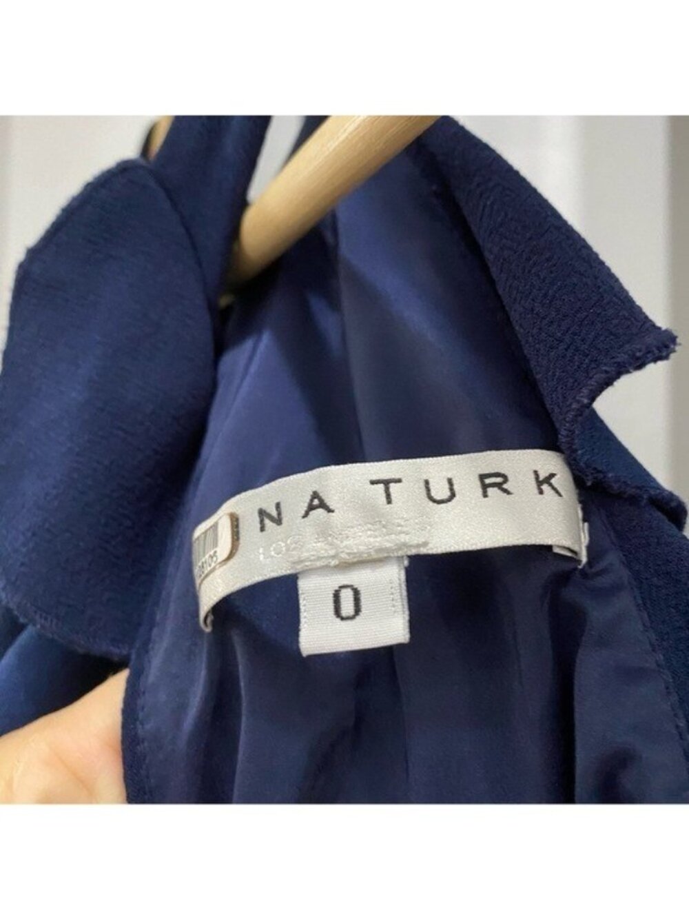 Trina Turk Womens Size 0 Ruffle Myers Ruffled Trim Dress Mini Navy Blue - Picture 3 of 7